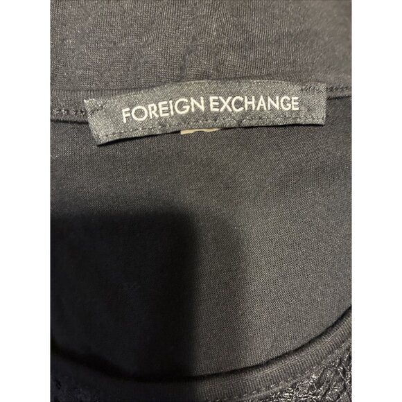 Foreign Exchange Solid Black Lace Rib Cage Print Sheer Tank Top Small - Picture 3 of 4